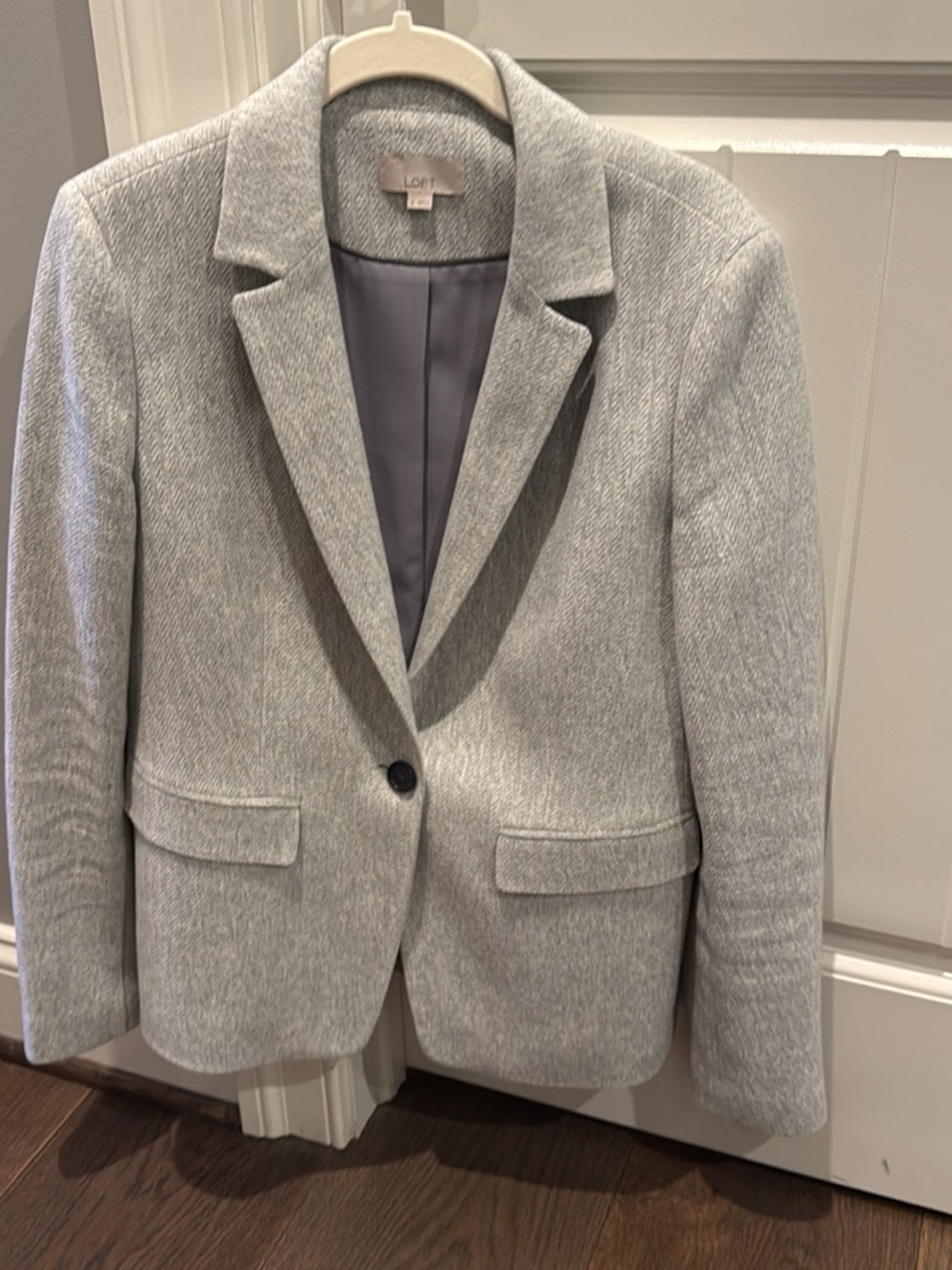 LOFT Light Gray Women's Single-Button Blazer